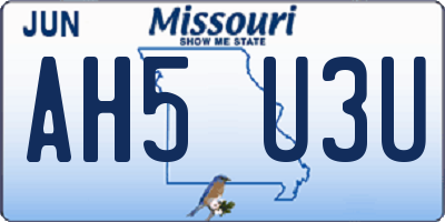 MO license plate AH5U3U
