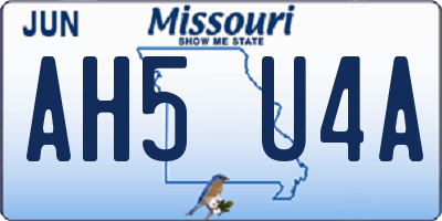 MO license plate AH5U4A