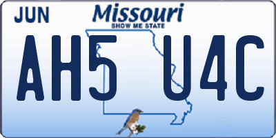 MO license plate AH5U4C