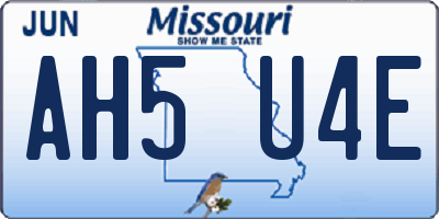 MO license plate AH5U4E