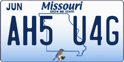 MO license plate AH5U4G