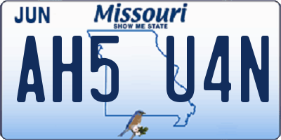 MO license plate AH5U4N