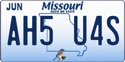 MO license plate AH5U4S