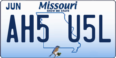 MO license plate AH5U5L