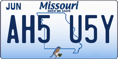 MO license plate AH5U5Y