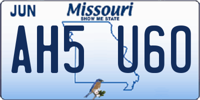 MO license plate AH5U6O
