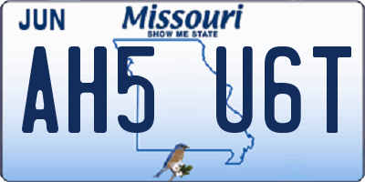 MO license plate AH5U6T