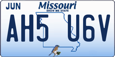 MO license plate AH5U6V
