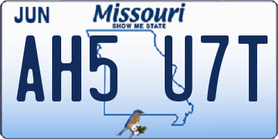 MO license plate AH5U7T