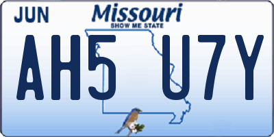 MO license plate AH5U7Y