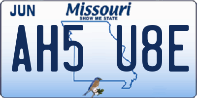 MO license plate AH5U8E