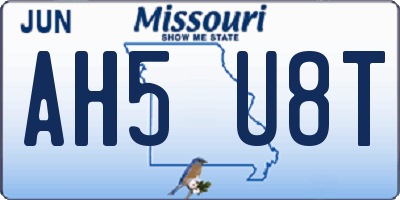 MO license plate AH5U8T