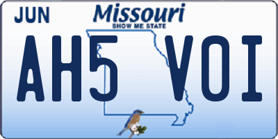 MO license plate AH5V0I