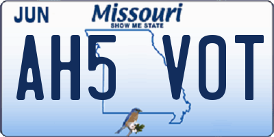 MO license plate AH5V0T