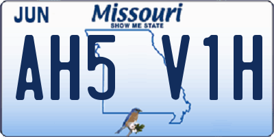 MO license plate AH5V1H