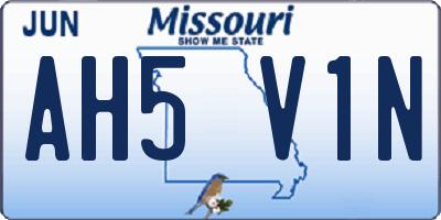 MO license plate AH5V1N