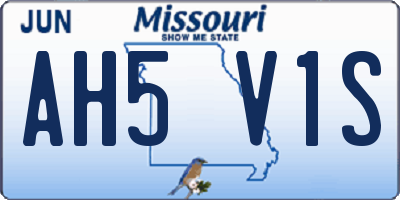 MO license plate AH5V1S