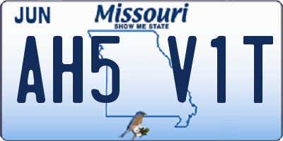 MO license plate AH5V1T