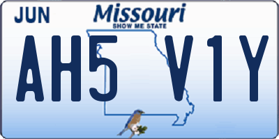 MO license plate AH5V1Y