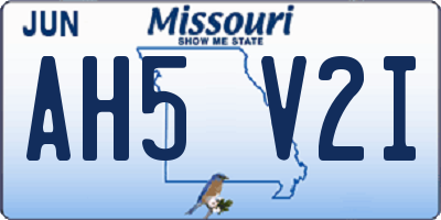 MO license plate AH5V2I