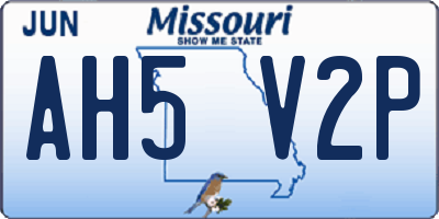 MO license plate AH5V2P