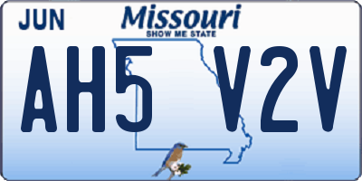 MO license plate AH5V2V