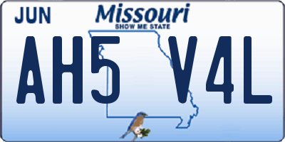 MO license plate AH5V4L