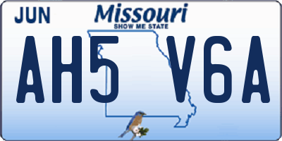 MO license plate AH5V6A
