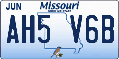 MO license plate AH5V6B