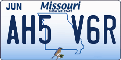 MO license plate AH5V6R