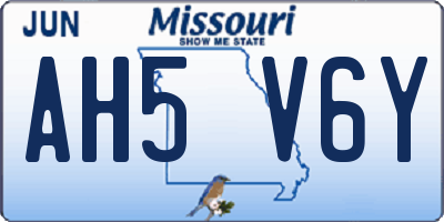 MO license plate AH5V6Y