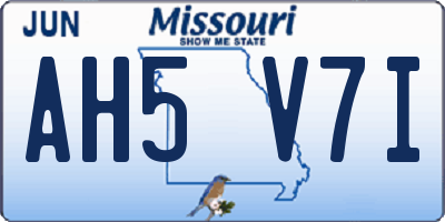 MO license plate AH5V7I