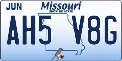 MO license plate AH5V8G