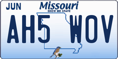 MO license plate AH5W0V