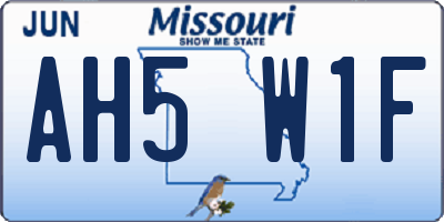 MO license plate AH5W1F