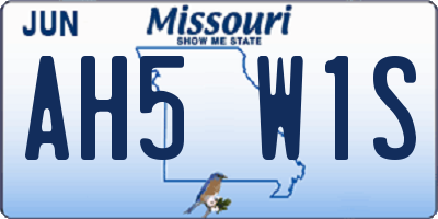 MO license plate AH5W1S