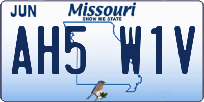 MO license plate AH5W1V