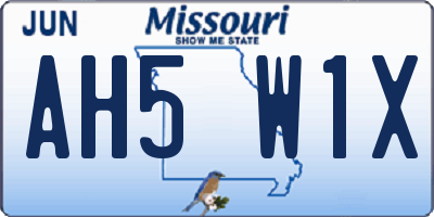 MO license plate AH5W1X
