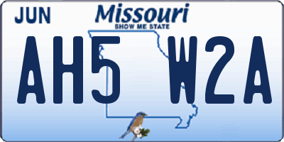 MO license plate AH5W2A