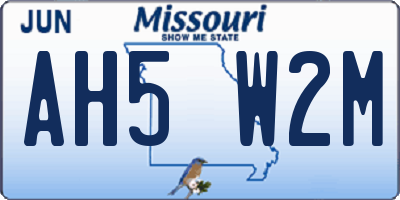 MO license plate AH5W2M