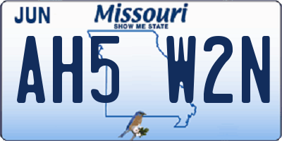 MO license plate AH5W2N