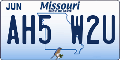 MO license plate AH5W2U