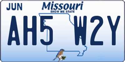 MO license plate AH5W2Y