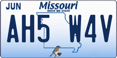 MO license plate AH5W4V