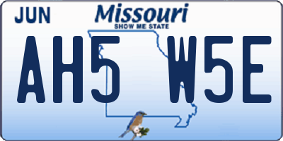 MO license plate AH5W5E
