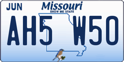 MO license plate AH5W5O