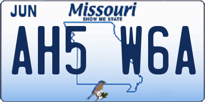 MO license plate AH5W6A