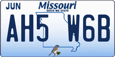 MO license plate AH5W6B