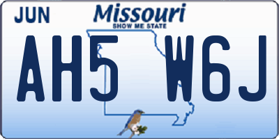 MO license plate AH5W6J