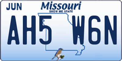 MO license plate AH5W6N